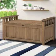ALFORDSON Outdoor Storage Box Wooden Garden Bench Chest Tool Sheds Brown L