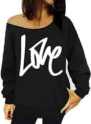 Roshop St. Patrick's Day Women's Sweatshirts Loose Fit Kelly Green Clover Long Sleeve Gift Irish Tops