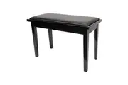 Crown Deluxe Timber Trim Duet Piano Stool with Storage Compartment (Black)