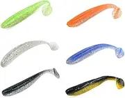 JOINPAYA 15pcs Shape Tail Silicone Fishing Baits Lifelike Fish Shape for Freshwater and Saltwater Fishing Random Color Random Color