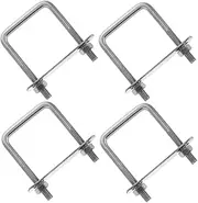Stainless Steel Square Clamp U-Shaped Clamps 4pcs Right Angle Bolt Set for Trailer