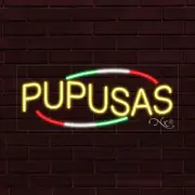NEW "PUPUSAS" w/COLOR BORDER 30x12x1 INCH LED FLEX WINDOW/WALL INDOOR SIGN 30882