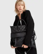 [Belle & Bloom] Lost Lovers Quilted Leather Tote - Black