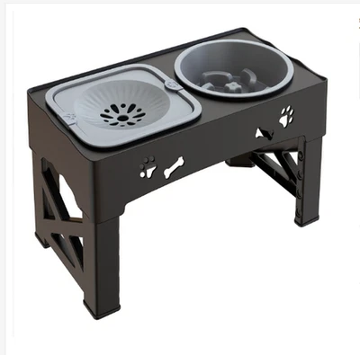 Elevated Pet Feeder for Small Dogs and Cats Double ABS Food and Water Bowls