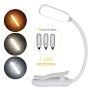 7 LED Book Light USB Rechargeable Reading Light 3-Level Warm Cool White Daylight