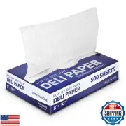 500 Count Pre-Cut Deli Wax Paper Sheets, 8” Heavy Duty Pop Up Dry Wax Sheets