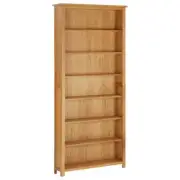 NNEVL 7-Tier Bookcase 90x22.5x200 cm Solid Oak Wood