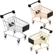 3 Pieces Mini Shopping Cart Small Supermarket Cart Metal Shopping Utility Toys f