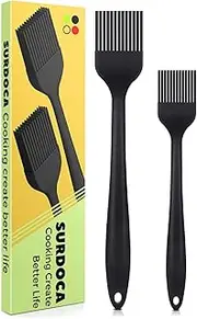 SURDOCA Silicone Pastry Basting Brush, 2Pcs 10 + 8 in Heat Resistant Brush for Baking Cooking Food, BPA Free Kitchen Brush for Sauce Butter Egg Oil, Unusual for Men Women Under 10 15…