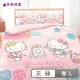 【享夢城堡】天絲卡通四件式床包薄被套組(雙人-HELLO KITTY 風景繪-粉)