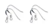 100 Solid Sterling SILVER 925 Ear Wires FRENCH HOOKS w/ Ball Bead Coil EarWires