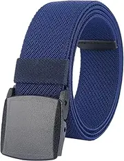 [LionVII] Elastic Belts Men - Stretch Belt for Mens Durable Plastic Buckle for Work Outdoor Work Travel Golf - Adjustable Trim to Fit 28-45" Waist