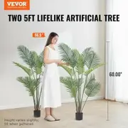 Artificial Palm Tree, 1.5m Tall Faux Plant, Secure PE Material & Anti-Tip Tilt Protection Low-Maintenance Plant, Lifelike Green Fake Tree for Home Office Warehouse Decor Indoor Outdoor