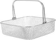 [ASAKKURA] Multi-purpose Air Fryer Basket Mesh Basket for French Fries Chicken and Onion Rings Sturdy Stainless Steel Construction