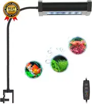 Lominie Aquarium LED Light Nano Tank Grow Lamp Timer Dimmer Gooseneck Freshwater