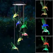 Wind Chime Solar Hummingbird Wind Chimes Outdoor/IndoorYard Decorations Memorial Wind Chimes