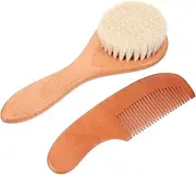 TOYANDONA Baby Bath Scrubber Hair Brush Set Soft Wool Bristles Comb for Newborns Safe Gentle