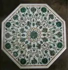 Floral Art Breakfast Table for Home Decor 18 Inches Marble Coffee Table Top