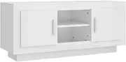 vidaXL TV Cabinet Home Indoor Living Room Stand HiFi Stereo Cabinet Entertainment Centre Media Unit Furniture High Gloss White Engineered Wood