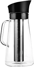 GREENADSCAPE Stainless Steel Cold Brew Coffee Pot Large Filter Heat Resistant Glass Tea Kettle