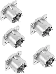Operitacx 5Pcs XLR Female Socket Mount Pin Audio Connector Replacement for Sound Systems Durable Panel Mount Jack for Microphone and Studio Equipment