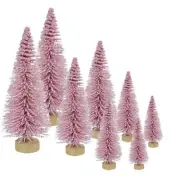 8 Pcs Artificial Mini Christmas Trees Miniature Pine Trees Sisal Trees with W...