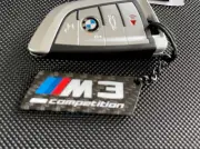 Genuine Carbon Fiber Keyring Keychain For BMW M3 Competition