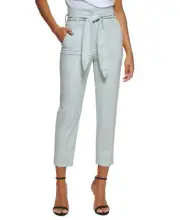 DKNY High Waist Checkered Lined Belted Capri Pants Blue Size 10 NWT