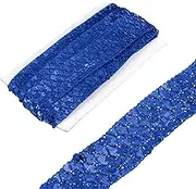 uxcell 3.5cm x 6m Sequins Trim Flat Sequin Paillette Ribbon Strip Braid for Crafts, Embellishments, DIY Sewing Costume Dark Blue