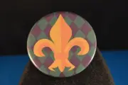 Lot of 12 FLEUR DE LIS MARDI GRAS BUTTONS 2 1/4" NEW BIG pin NEW ORLEANS saints