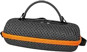 Ronyme Portable Speaker Storage Bag Hard Carrying Case Organizer Lightweight Dustproof Holder Pouch Handbag for Picnic Home Fishing, Orange