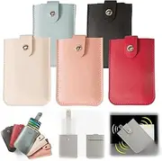 [Generic] Simple card case five pieces at a good price 5 Piece Pull Out Card Organizer, Snap Leather Business Card Organizer, Stackable Pull Out Card Holder, Credit Card Holder Wallet, Multicolor, Simplicity