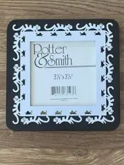 Vintage Elsa L Inc Picture Frame Black And White Cats Chasing Mouse Classic