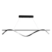 Vencha Swirl 48w LED Linear Pendant Light - 2m Black (3000K)