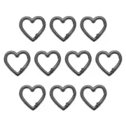 10 Pcs Heart Keychain Clip Heart Key Ring Snap Hook Clip Black