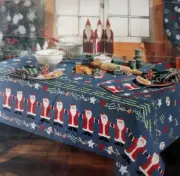 VTG Kemp Beatley Christmas Santa Country Style Square Tablecloth 54x54 NEW USA