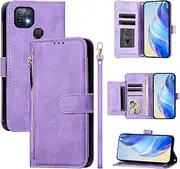 Compatible with Tecno Pop 5 Case Cover,Compatible with Tecno Pop 5 BD2 PU Leather Card Holder Wallet Flip Magnetic Closure Stand Purple