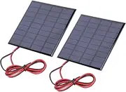 2pcs 9V 2W Solar Panels Polysilicon Toys Charger Module with 100cm Cable for Solar Lawn Lights Landscape Mobile Phone Flashlights Toys