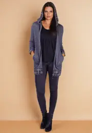 Pewter Possum Merino Tartan Jacket with Hood