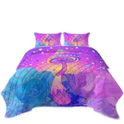 Purple Stars and Mushroom Coverlet