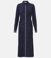 [Veronica Beard] Veronica Beard Lex polka-dot silk-blend shirt dress AU 10 blue