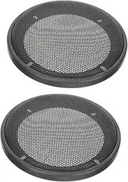 KONTONTY 2pcs Subwoofer Car Speaker Covers 4 Inch 5 Inch Mesh Protective Guard Black Decorative Circle for Car Audio