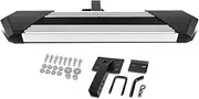 DNA MOTORING PT-ZTL-8273-SSBK 35" x 6.25" Stainless Steel Polished Trailer Truck Towing Hitch Step Fits 2 Inches Receivers,Black/Chrome
