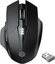 INPHIC Wireless Mouse, [Upgraded: Battery Level Visible] Large Ergonomic Rechargeable 2.4G Optical PC Laptop Cordless Mice with USB Nano Receiver, Computer Accessories, Black