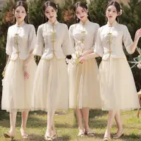 在飛比找ETMall東森購物網優惠-姐妹團中國風婚禮大碼顯瘦伴娘服