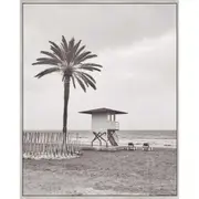 Life Guard Tower Framed Canvas
