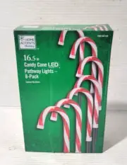 Home Accents Holiday 16.5" Candy Cane LED Pathway Lights 8 Pack Christmas/Party