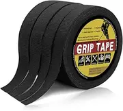 YuCool 4 Pack Hockey Tape Black, Grip Tape Multipurpose Cloth Tape for Lacrosse Baseball & Softball Bats, Rackets,Handles,Yard Tools,Knife Grip - 2 Widths:0.6 Inch and 1 Inch,49.5 Feet Each Roll