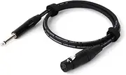 ROBAUN 1PC 0.3-15M Mic Cord Jack 6.35/6.5 Male to XLR Female,1/4'' TS to XLR Microphone Audio Cable for Speaker Guitar Amplifier(Black,5m)