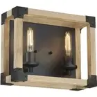 Craftmade 2 Bulb 14 inch Fired Steel/Natural Wood Vanity Wall Light 41502-FSNW